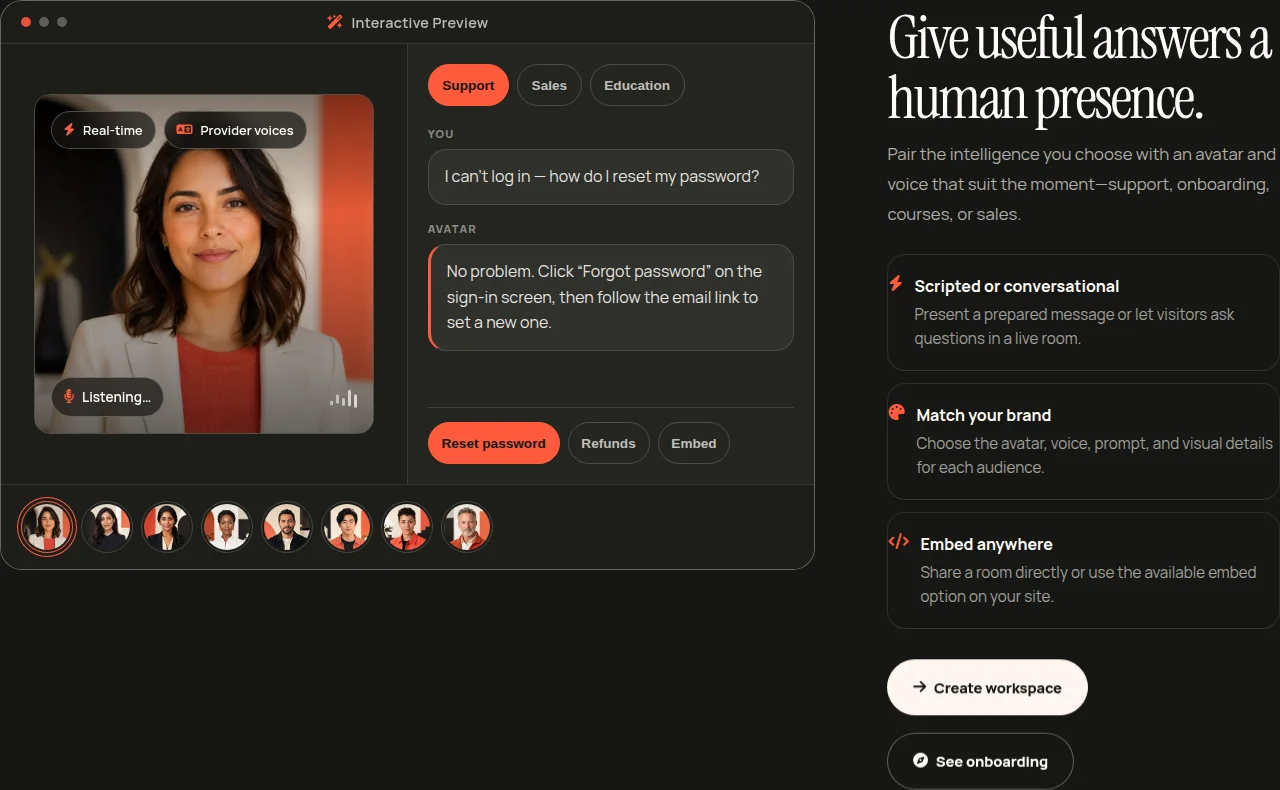 Avatarmatic realtime conversation room with avatar